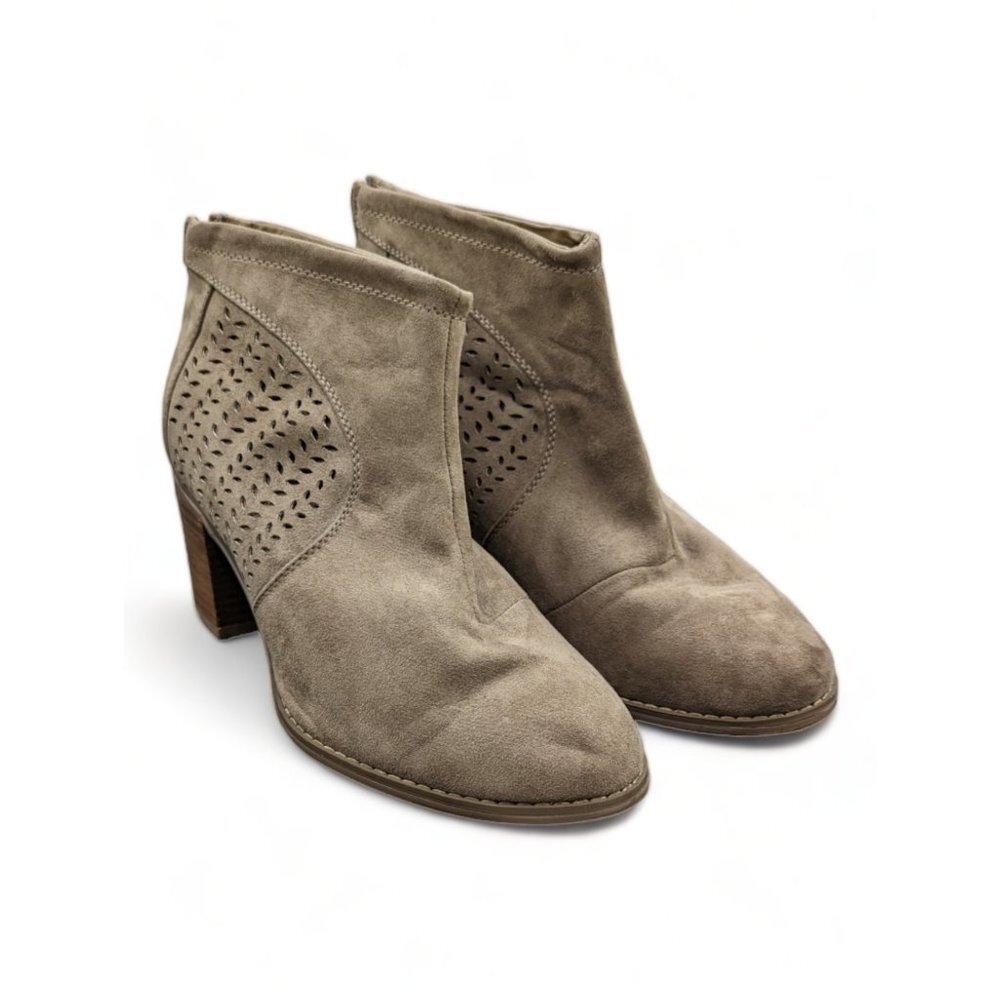 Torrid Ankle Boots Women's 10W Wide Tan Beige 10555579 Chunky Block Heel Booties - Picture 6 of 11